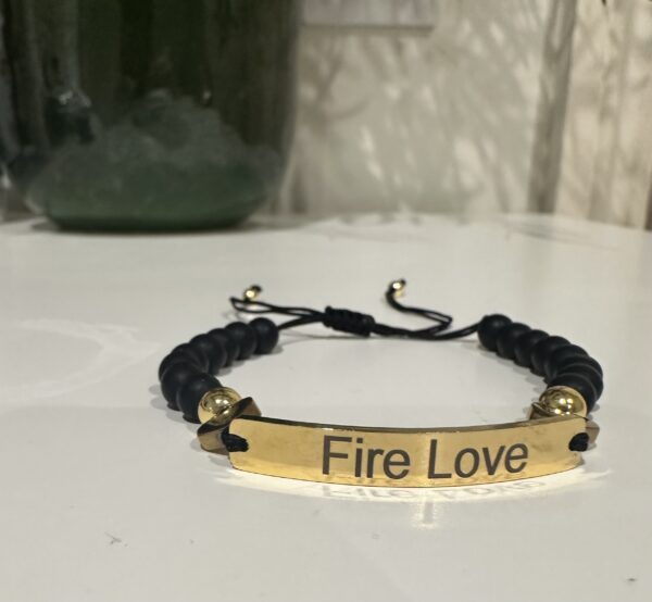 Unisex Black & gold Fire Love bracelet